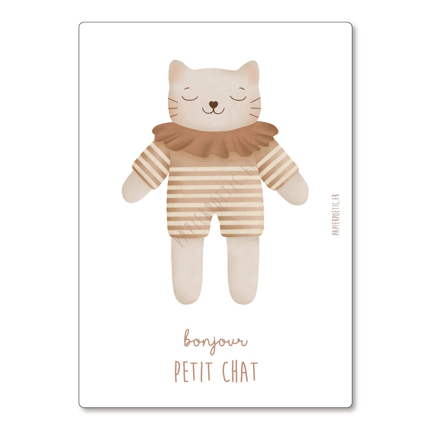 Papier Poetic - Carte Postale / Card “Doudou Chat blanc"