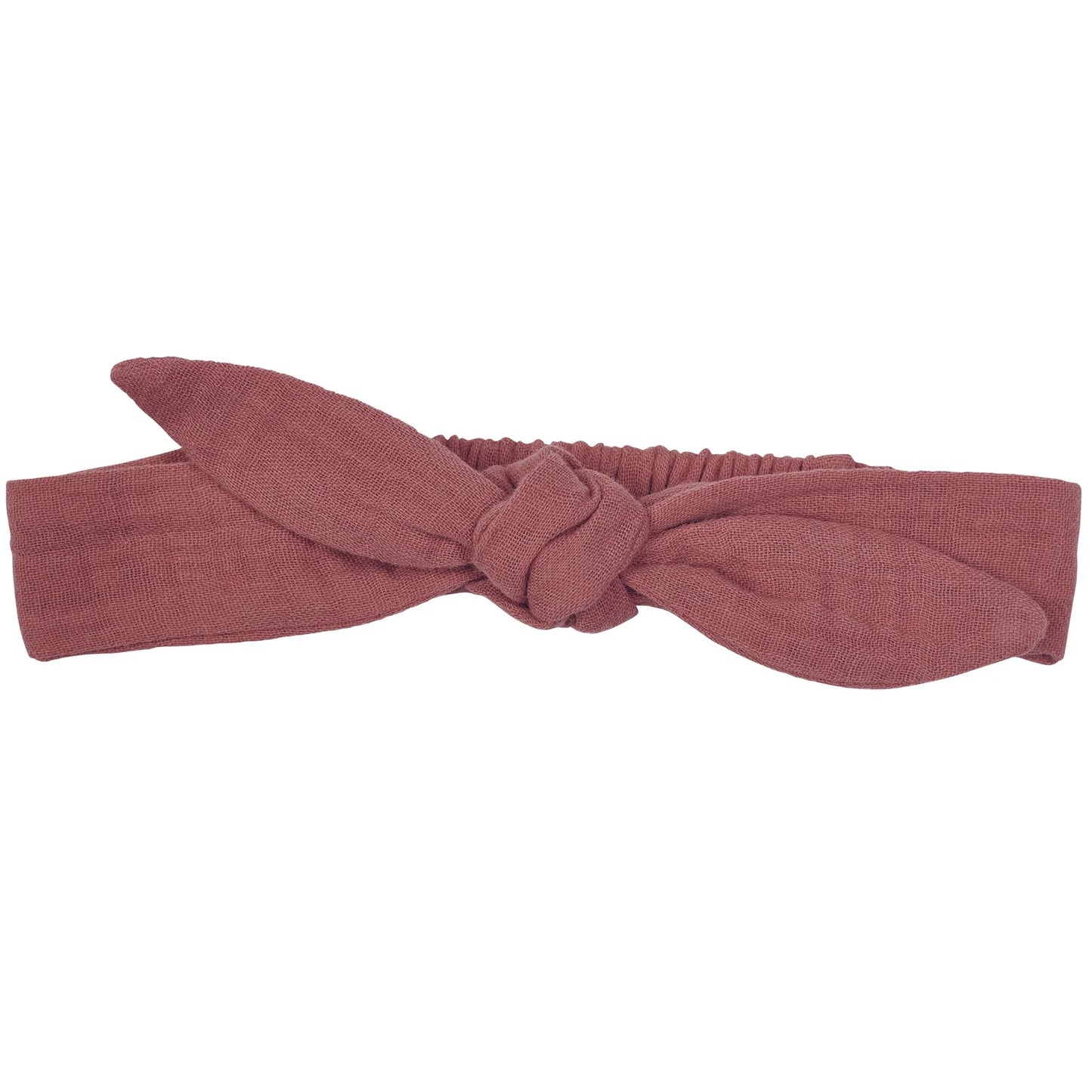 Bandeau élastiqué à nouer – gaze uni marsala