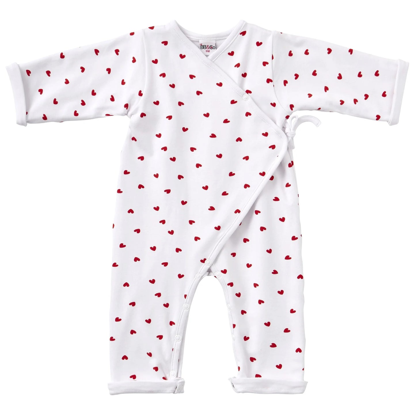 Combi mixte doublé forme kimono imprimé cœurs
