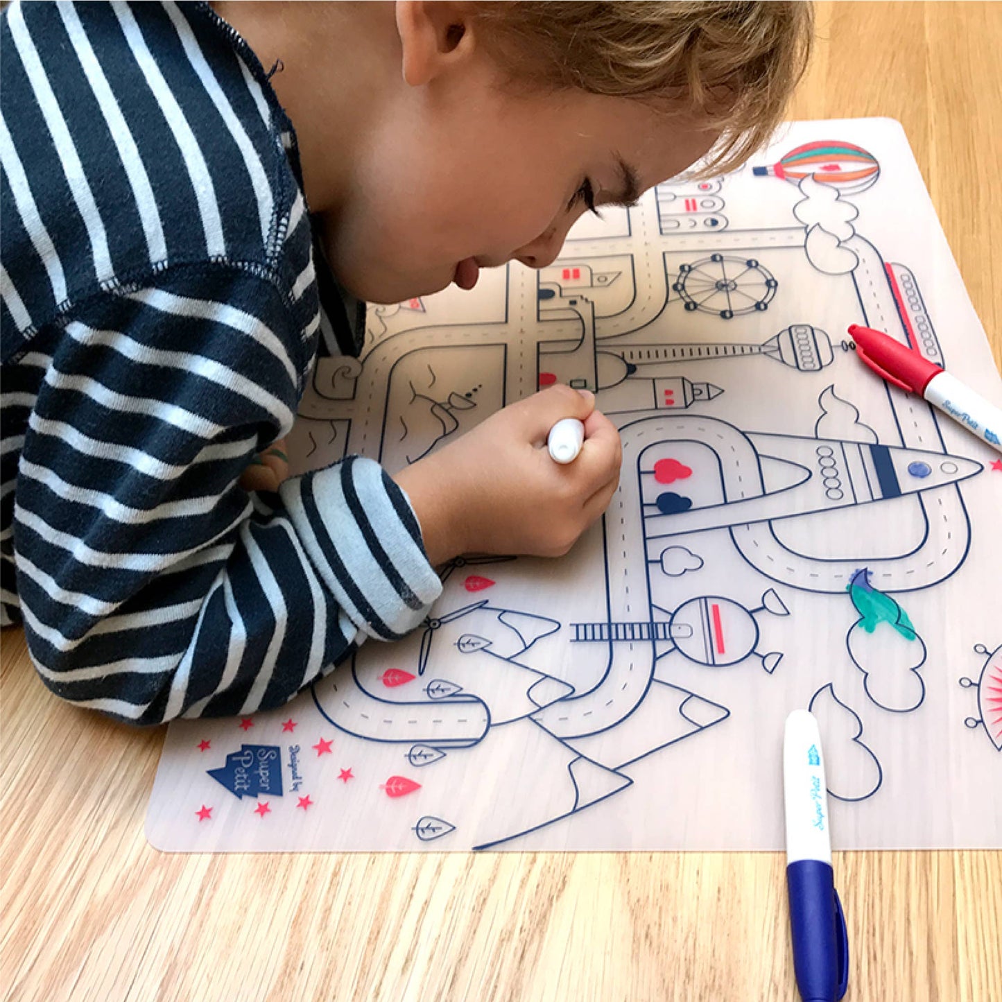 SuperPetit - Coloriage réutilisable - Set en silicone CITY CIRCUIT