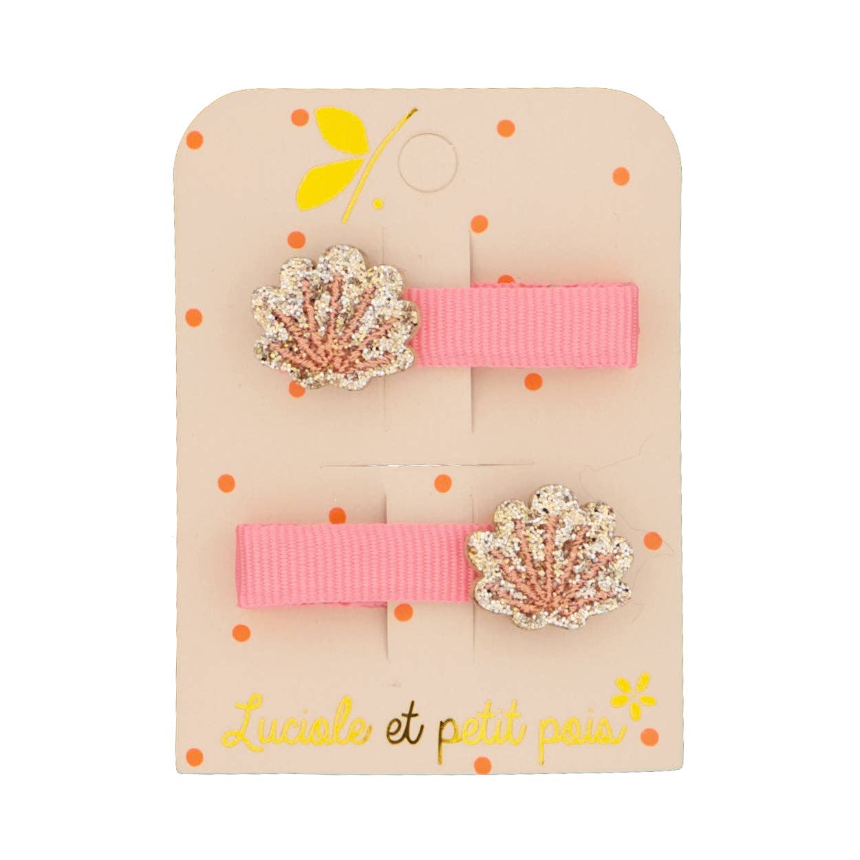 Luciole et Petit Pois - Barrettes mini coquillages dorés (paire)