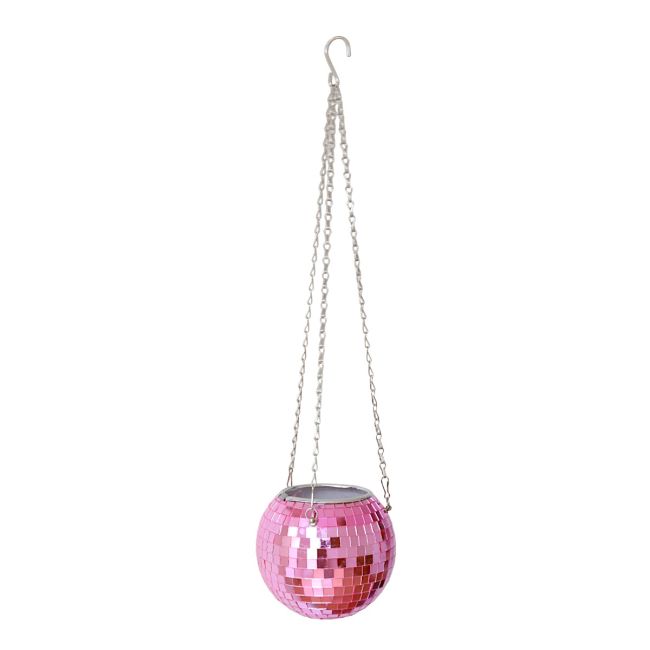 Pot de fleurs suspendu à facettes rose pâle 15 cm Surprise Partie !