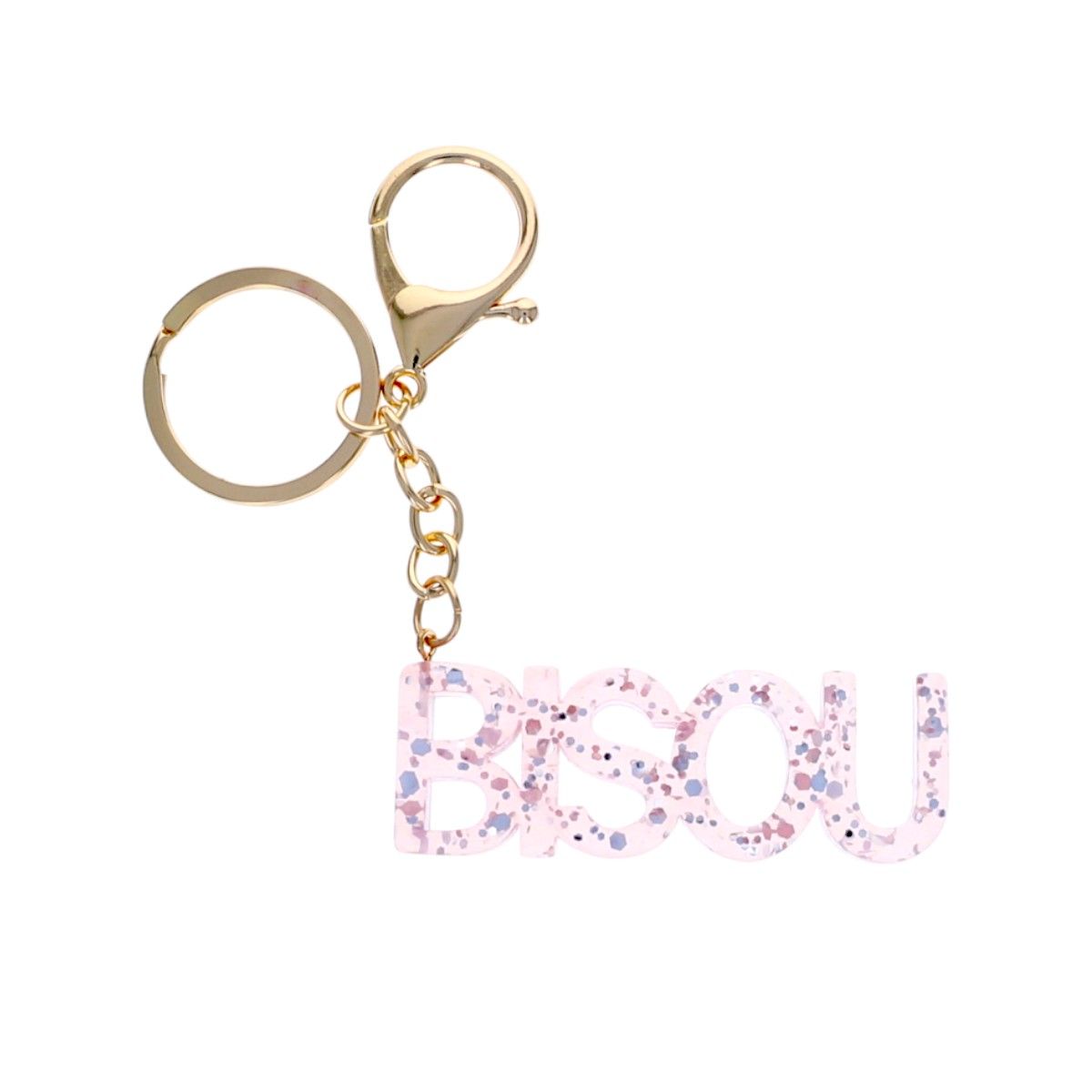 Porte-clés bisou rose pailleté Roodoudou
