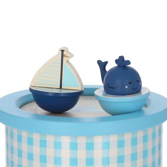 Boîte à musique bateau et baleine Amande