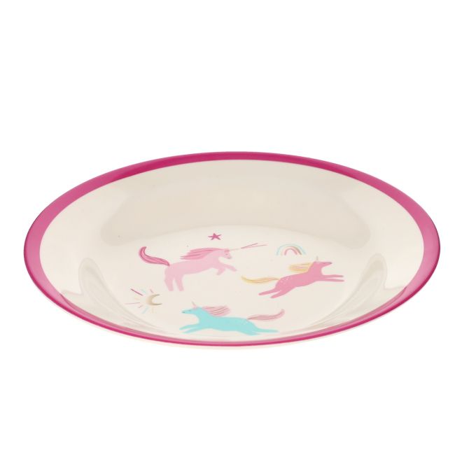 Assiette creuse motifs licornes Pause goûter