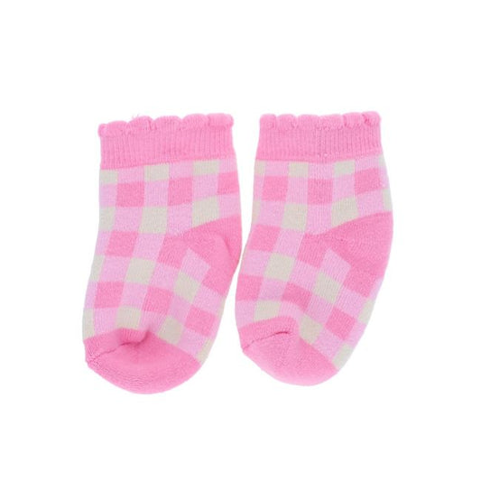 Chaussettes bébé vichy rose 0-6 mois - Chichi pompon Roodoudou