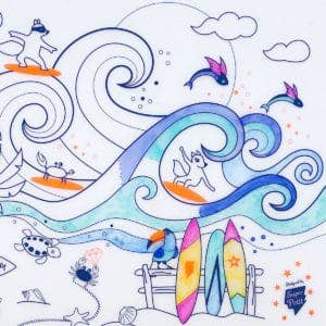 SuperPetit - Coloriage réutilisable-Set en silicone SURF 5 feutres inclus