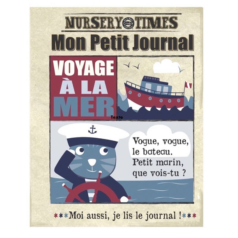 Mon petit journal - livre en tissu pour bébé - CRINKLY