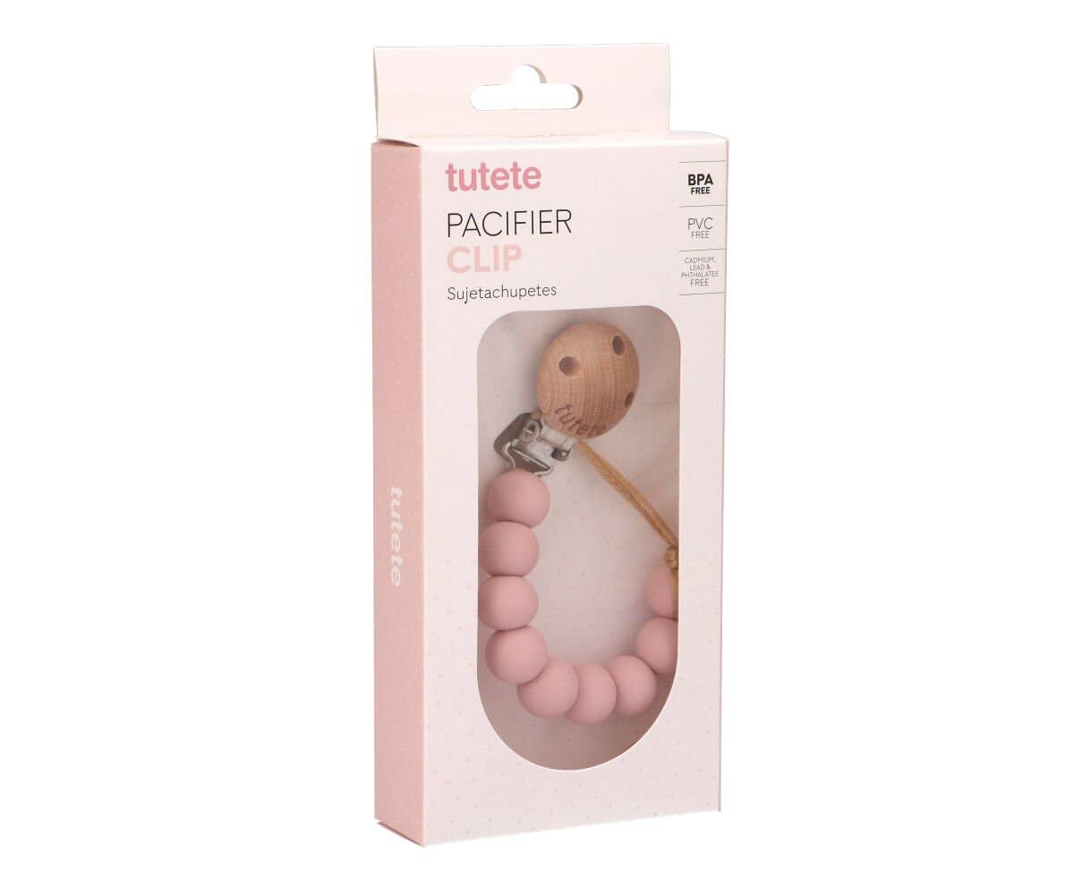 Tutete - Porte-tétine en silicone rose pur