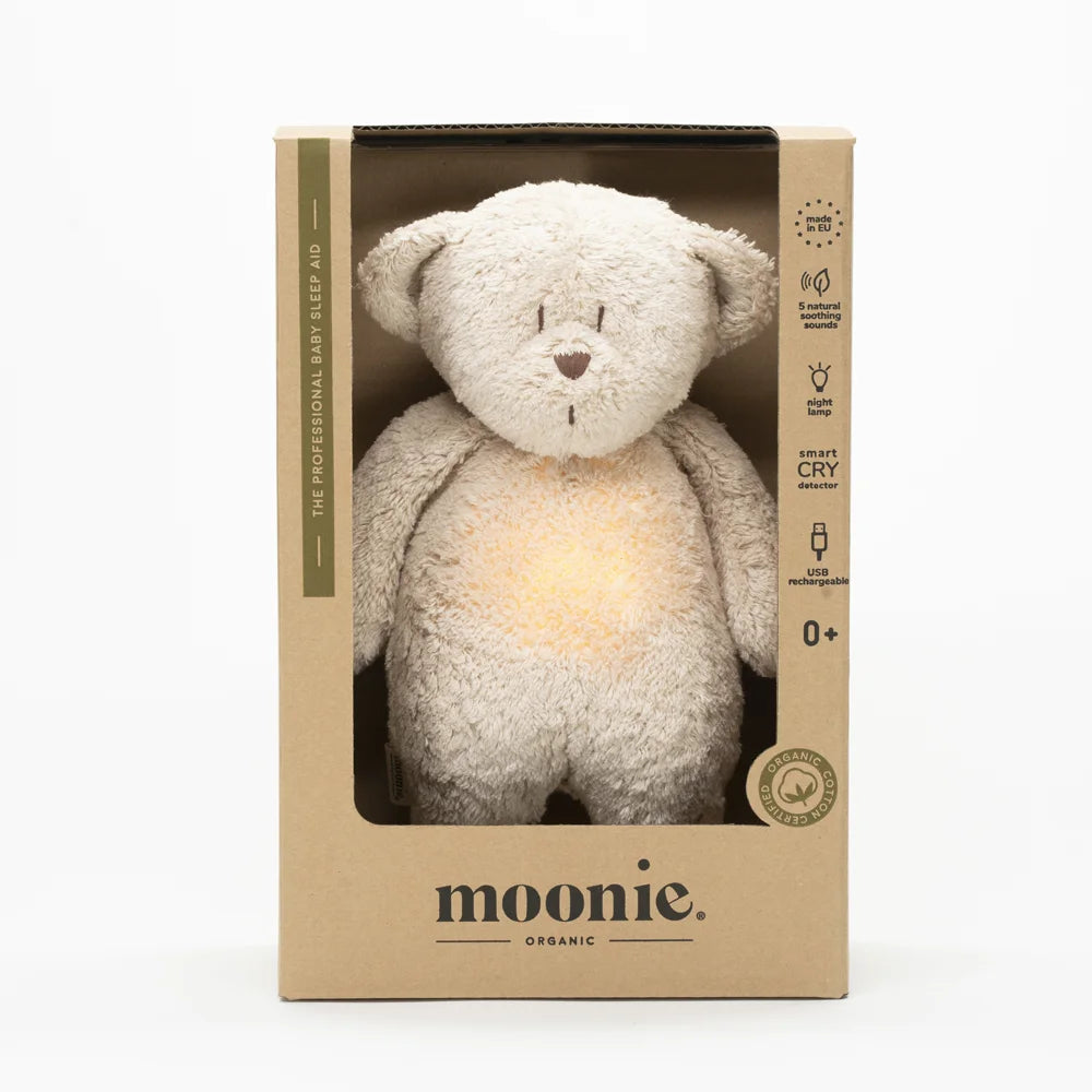 Moonie – ourson nature bio avec sons & lumières sable