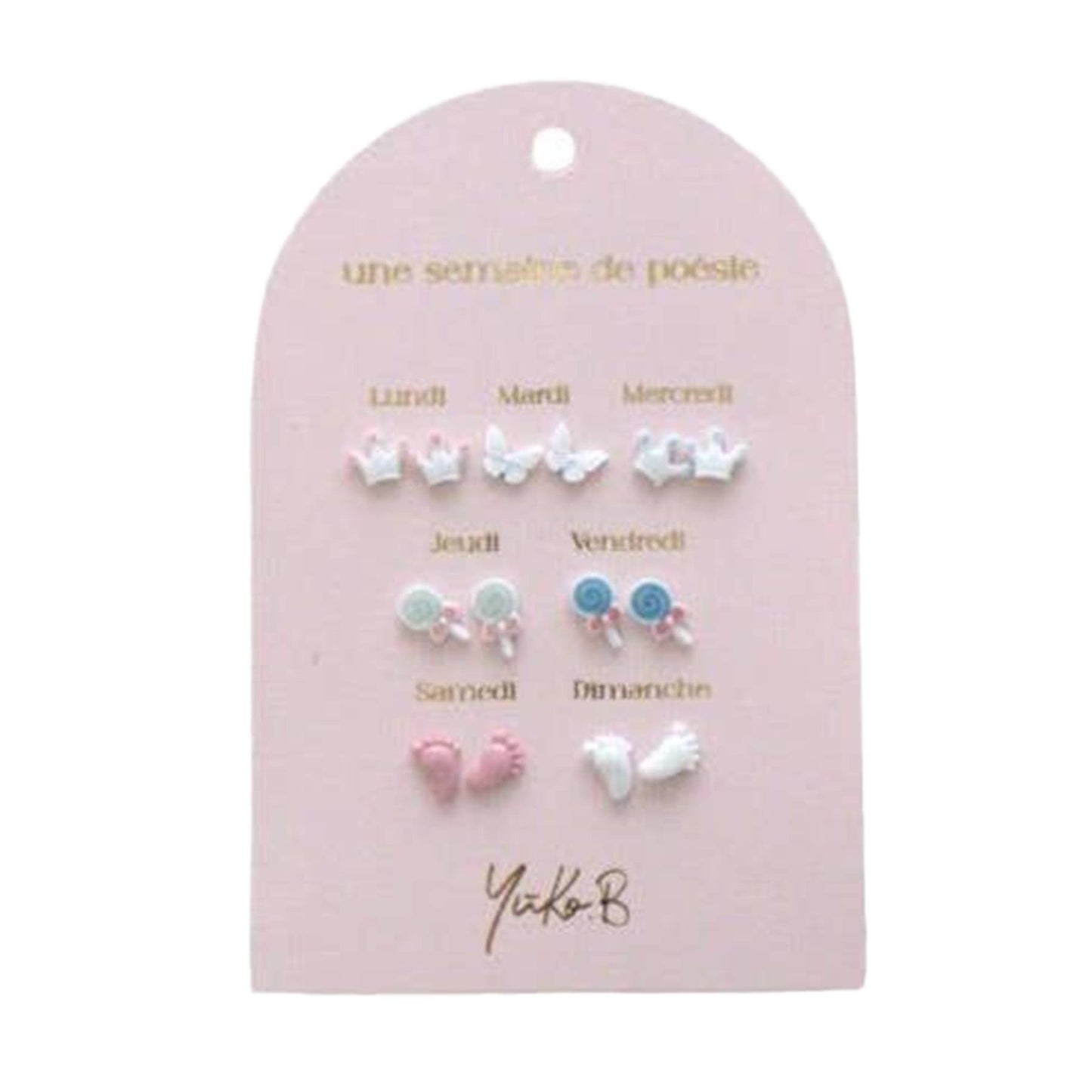 Kontiki - 7 Paires Boucles d'oreilles "Une semaine de poésie" - Yuko B: Océan