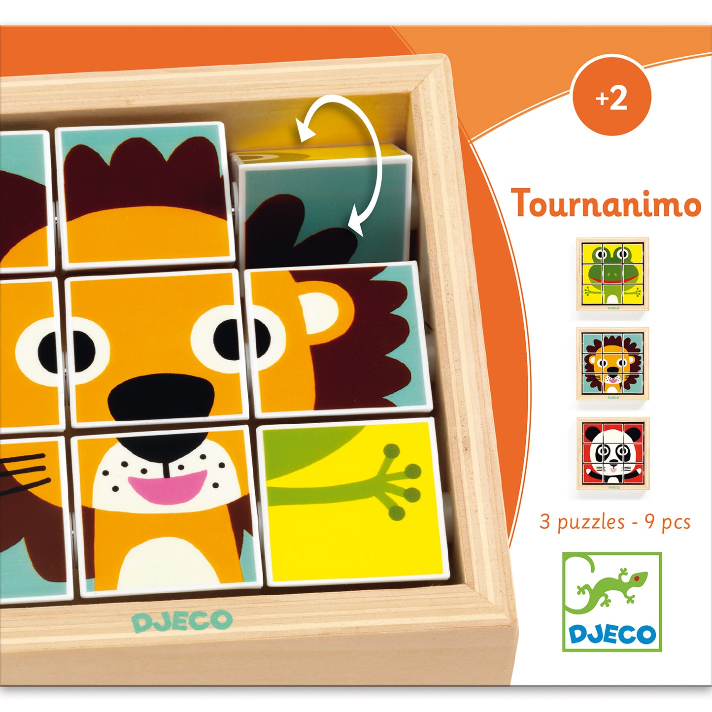 9 cubes puzzle bois Tournanimo