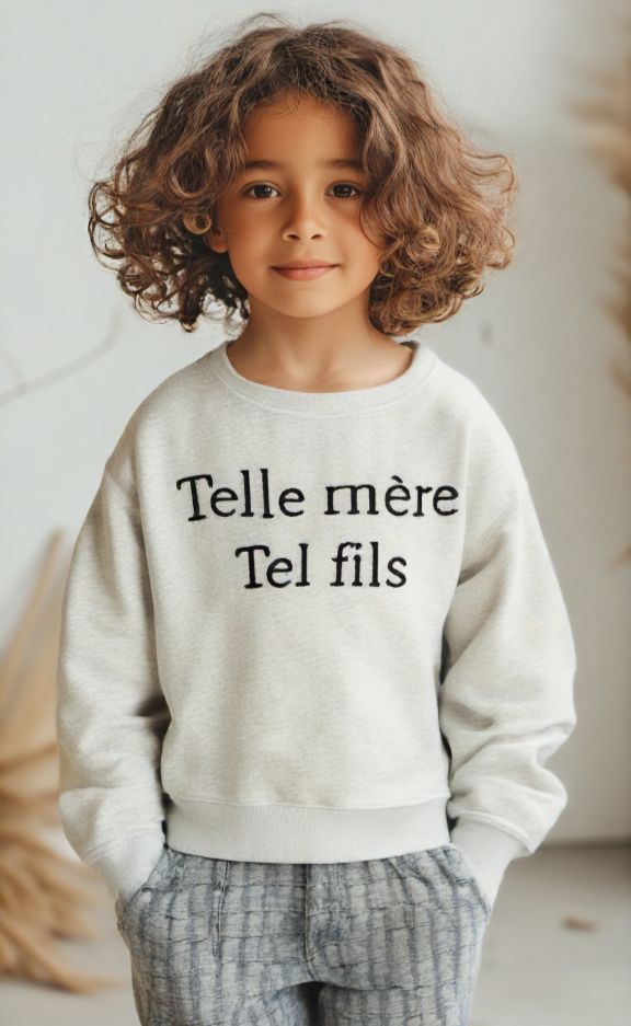 Sweat gris tel mère / tel fils