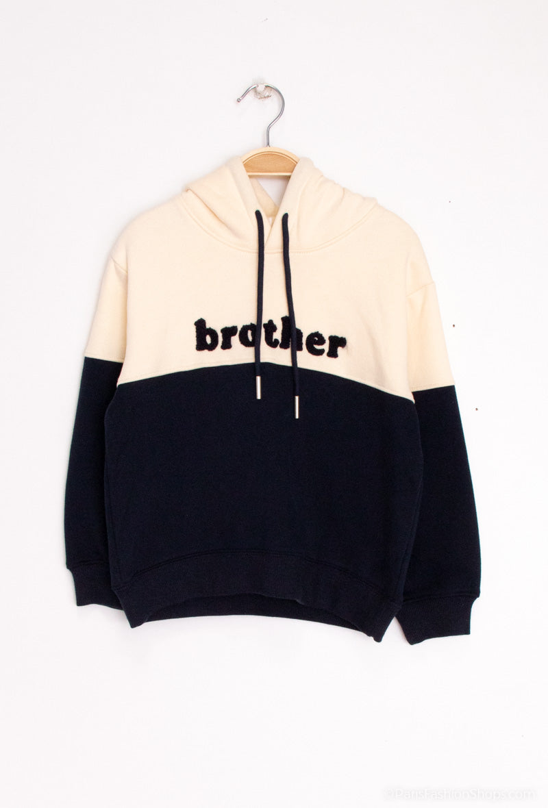 Sweat à capuche avec inscription "brother"