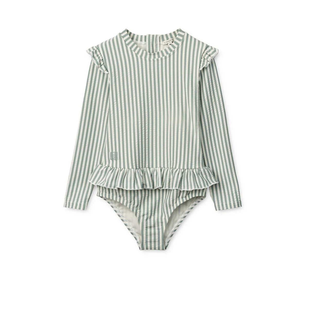Combinaison De Bain En Crépon De Coton Sille Y/D stripe Peppermint / Creme de la creme