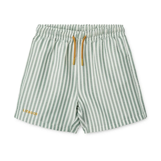 Short de bain DUKE à rayures Stripe Peppermint / Crisp white