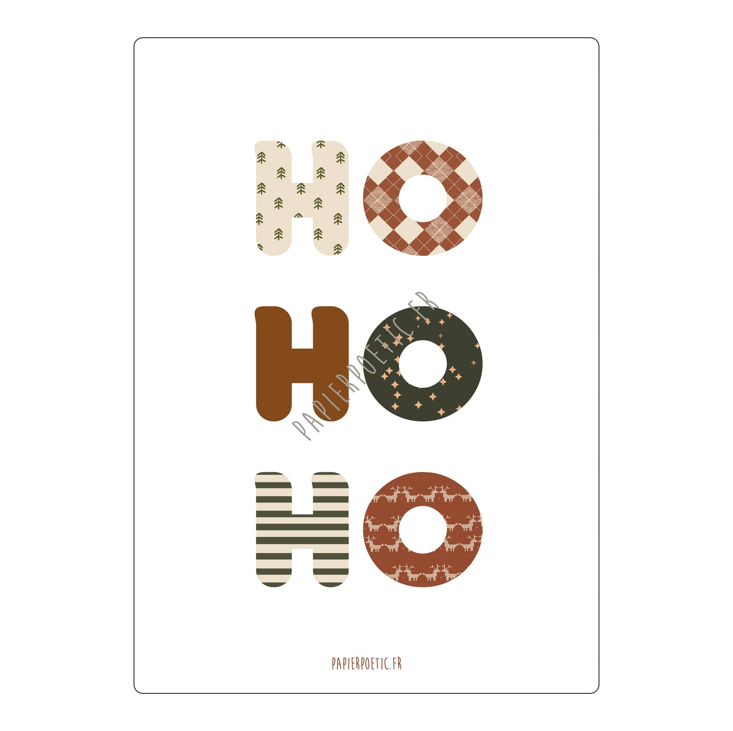 Papier Poetic - Carte/Card "Ho Ho Ho"