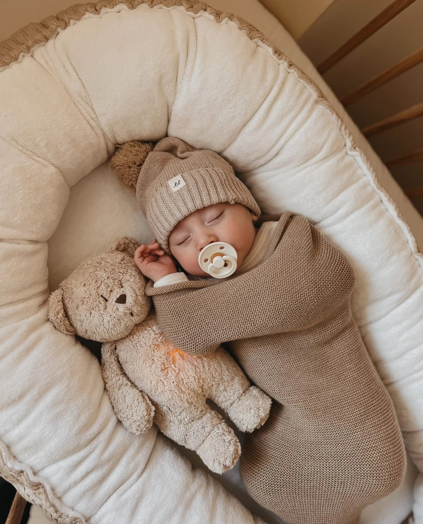 Moonie – ourson nature bio avec sons & lumières sable