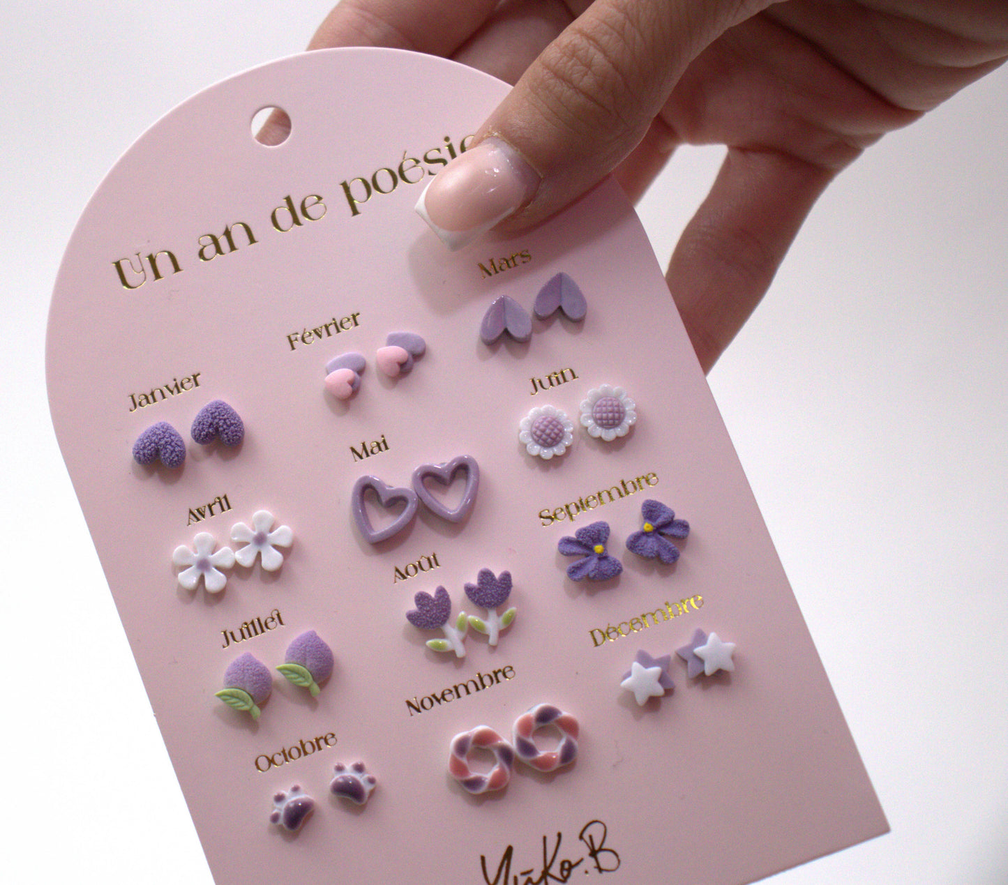 Kontiki - 12 Paires de Boucles d'oreilles "Un an de poésie" - Yuko B.: Parme