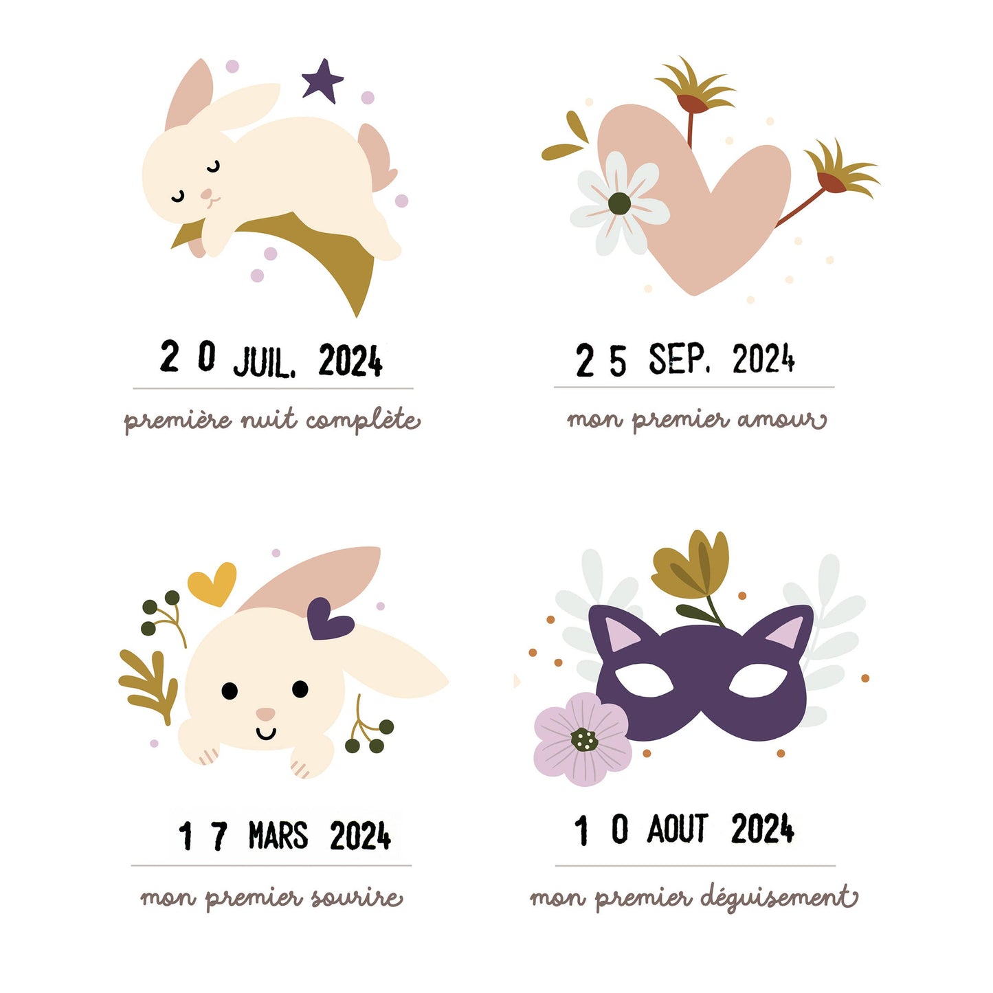 Les Petites Dates - Affiche "Mes premières fois" - Lapin