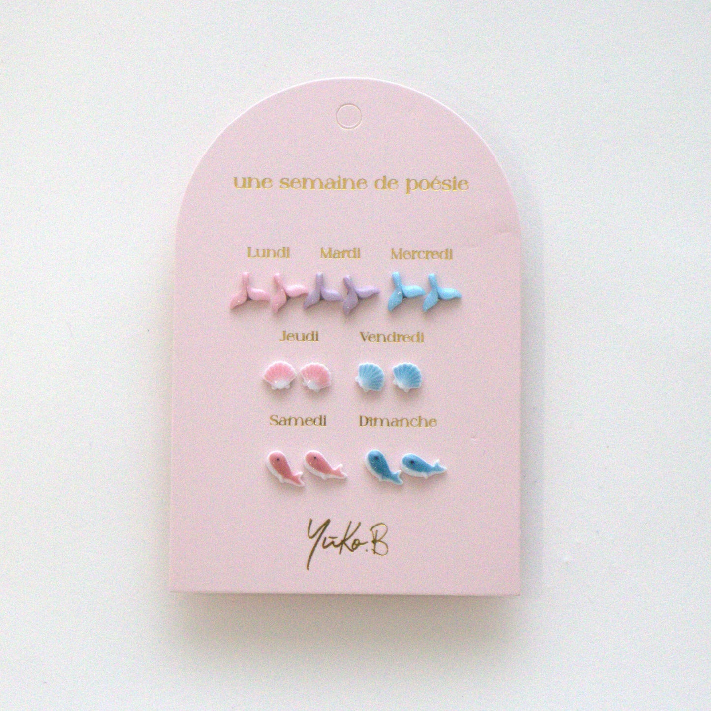 Kontiki - 7 Paires Boucles d'oreilles "Une semaine de poésie" - Yuko B: Océan