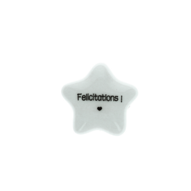 Étoile en céramique "Félicitations" Atelier jasmin
