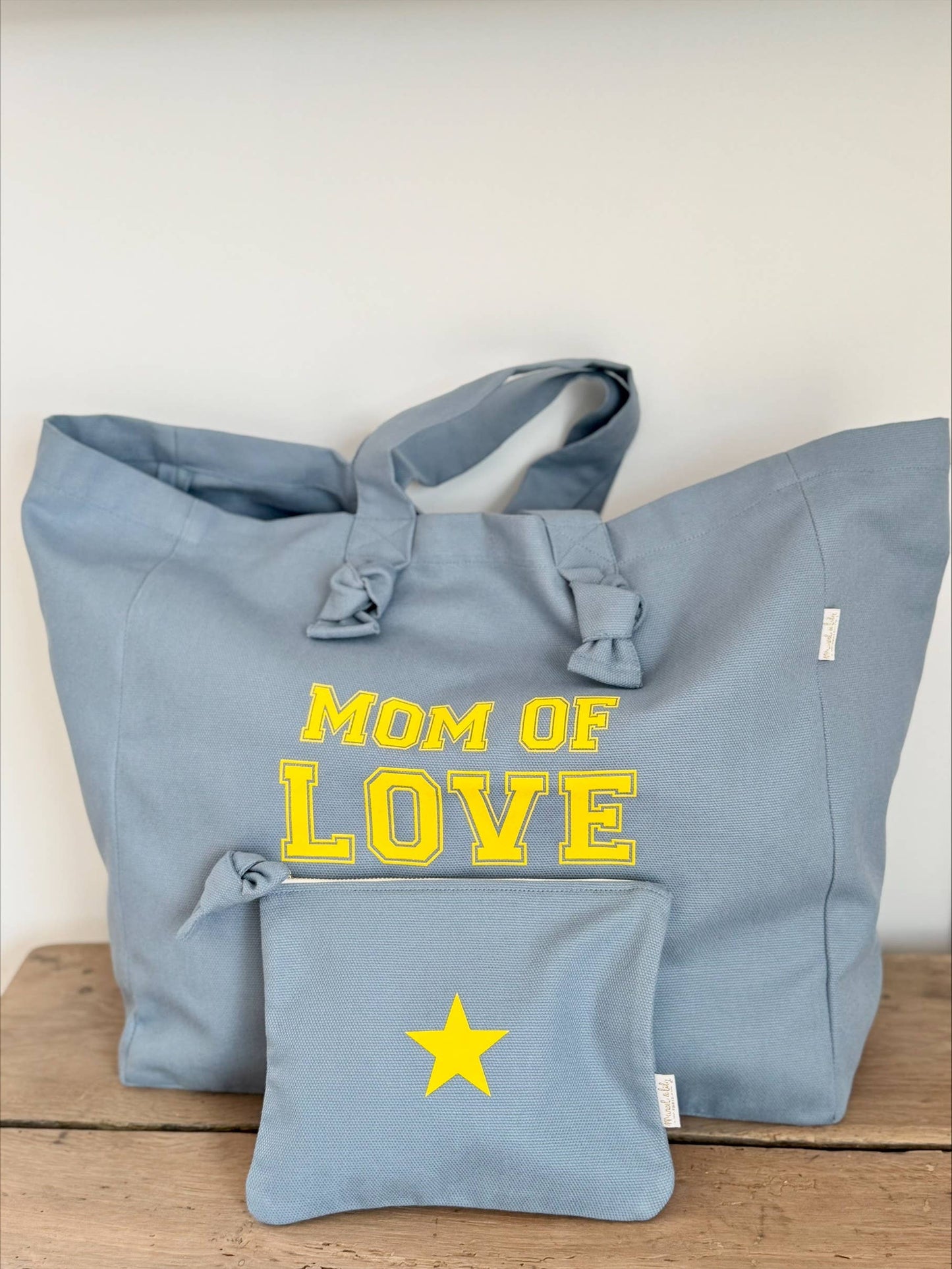 Marcel & Lily - Sac cabas "Mom of Love" bleu nuage