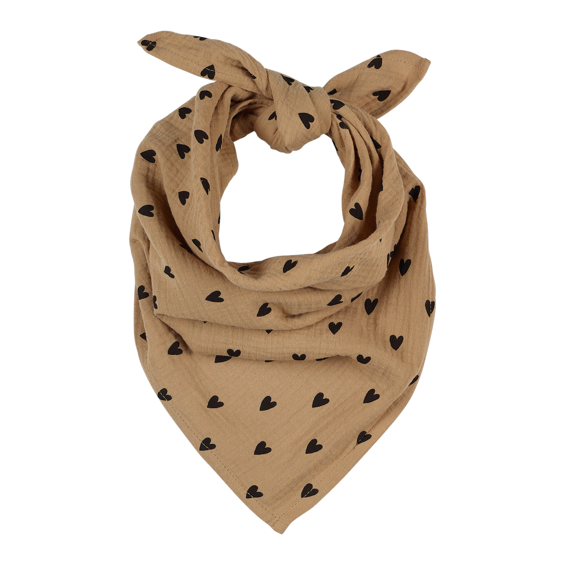 Foulard gaze coeurs beige