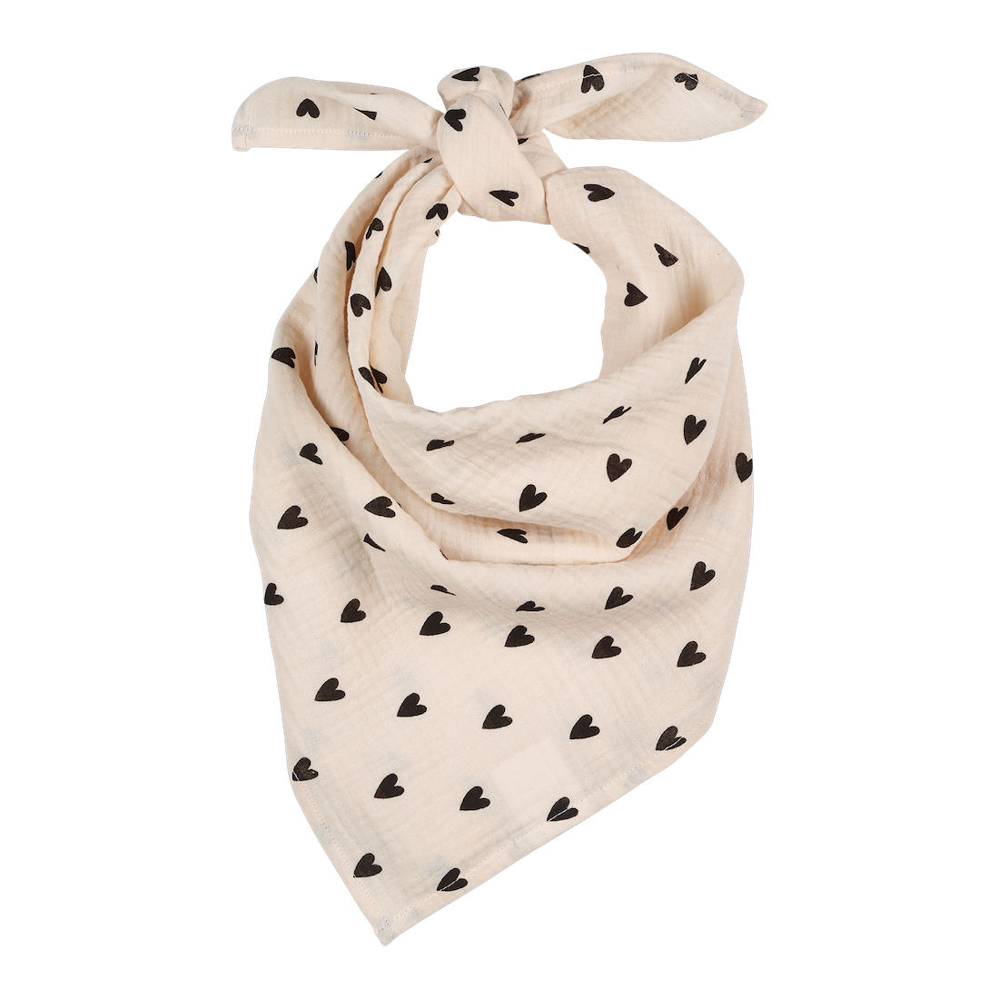 Foulard gaze coeurs écru