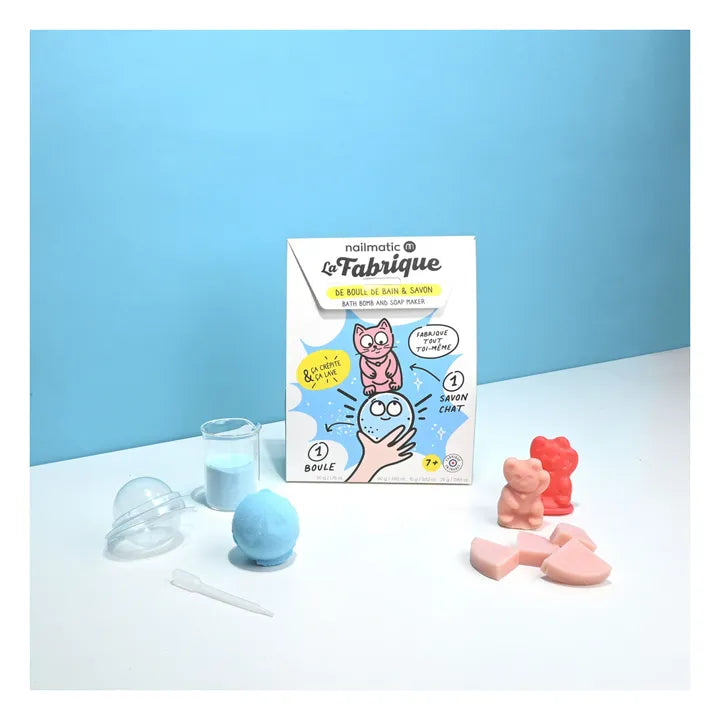 Coffret La Fabrique de savons et de bombes de bain - 1 savon et 1 bombe | Bleu
