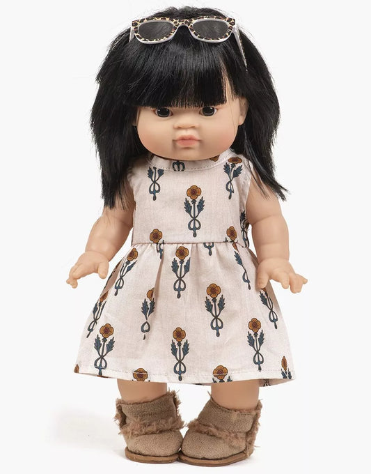 Robe Faustine sans manches en coton Fleurs nordiques
