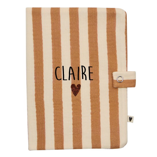 Protège carnet de santé gaze rayures larges