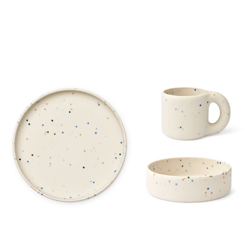 Set repas enfant Andie Set Splash dots / Sea shell