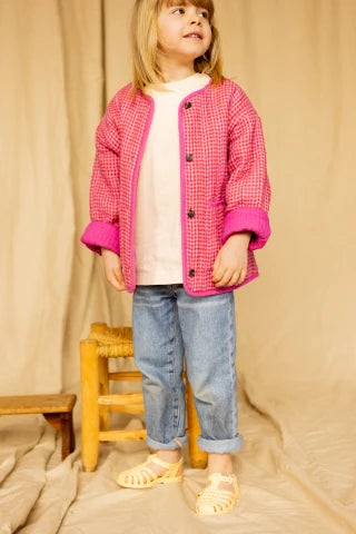 Veste Dhoti Khadi Fuchsia