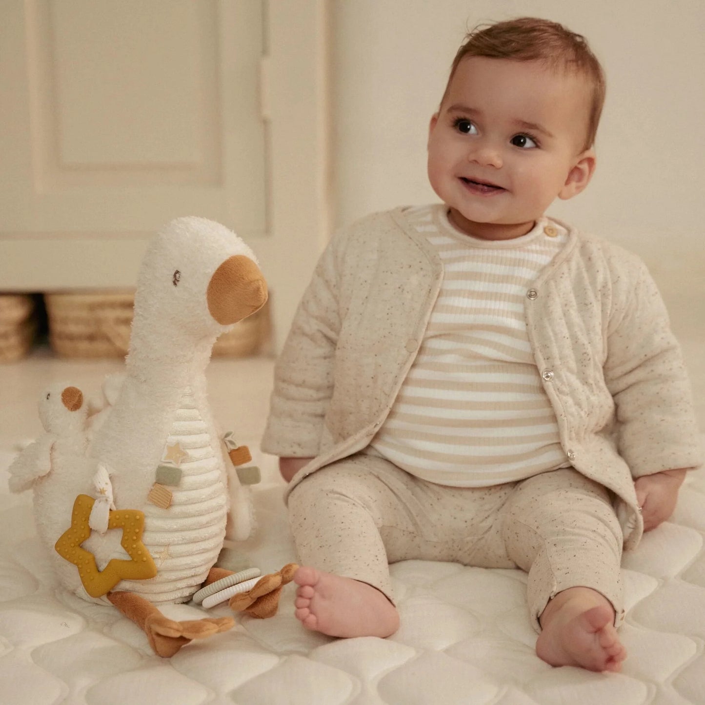 Peluche d'activité Oie - Blanc - Petite Oie