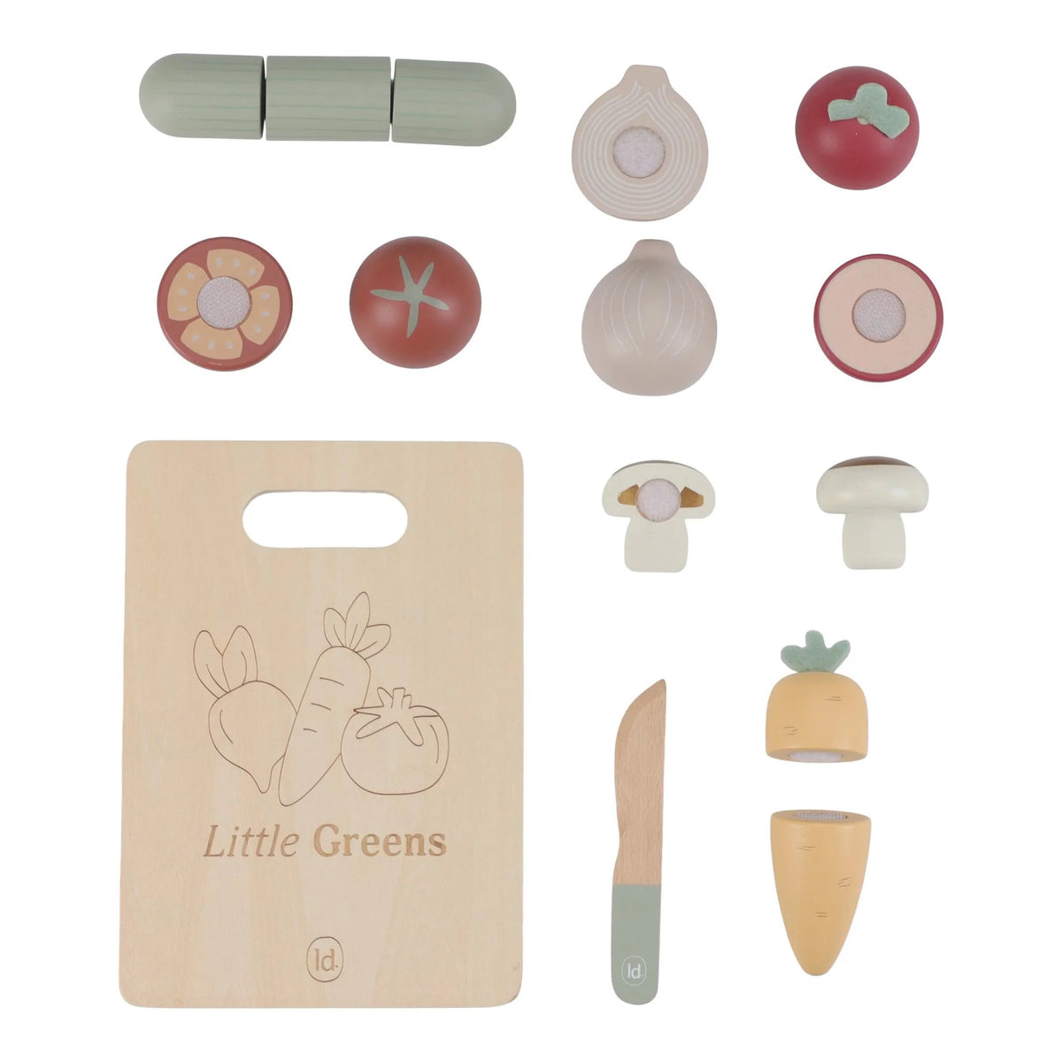 Légumes coupés en bois - Multicolore - Essentials