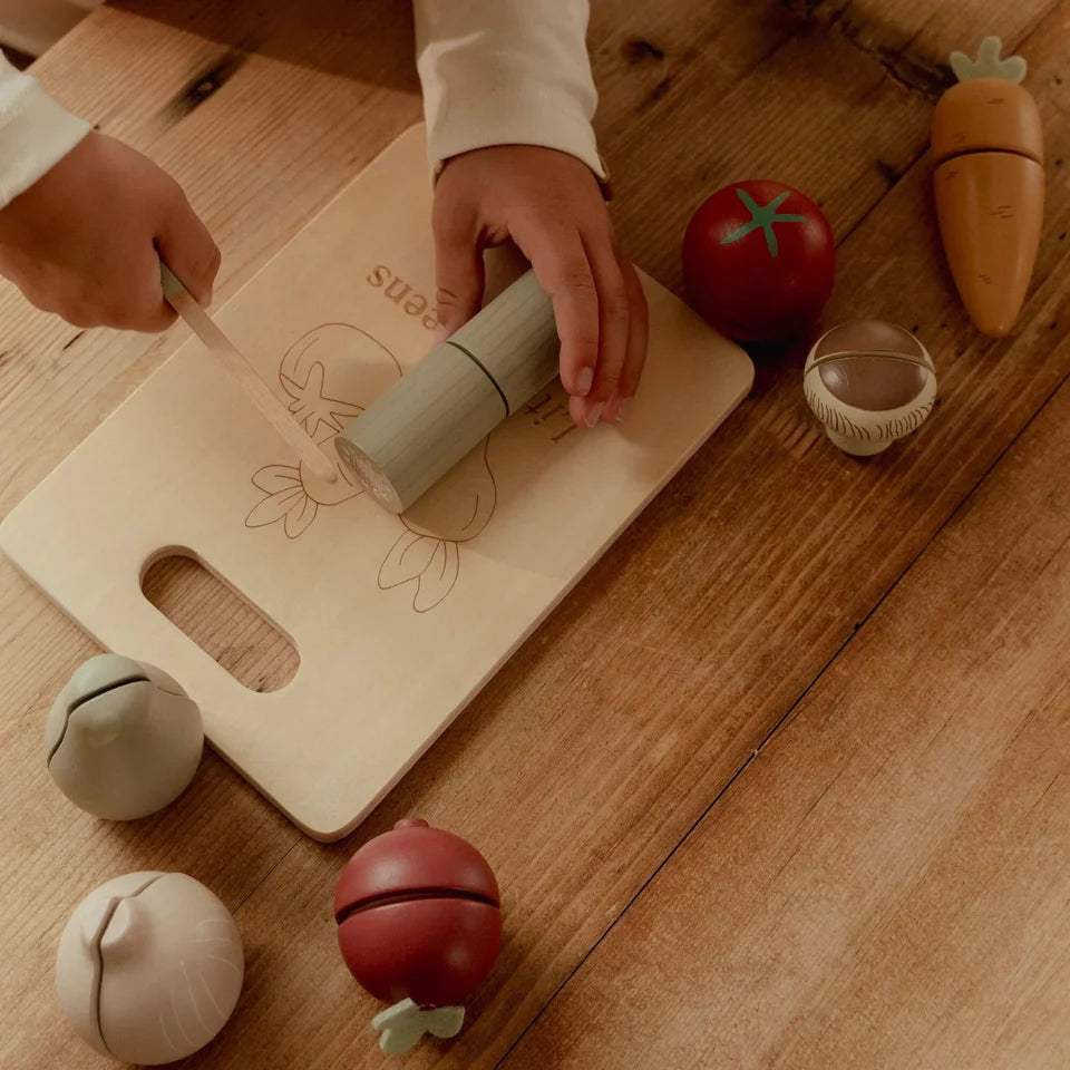 Légumes coupés en bois - Multicolore - Essentials