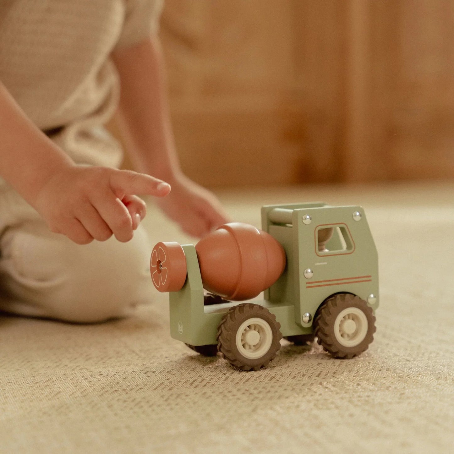 Camion à ciment en bois – Vert – Essentials
