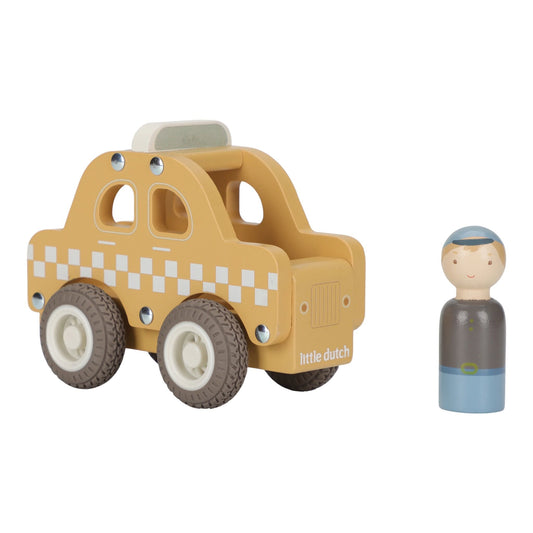 Voiture en bois Taxi Little Dutch avec chauffeur