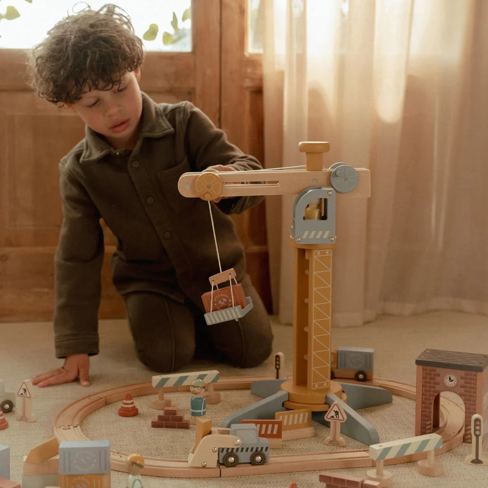 Grue en bois – Circuit de train