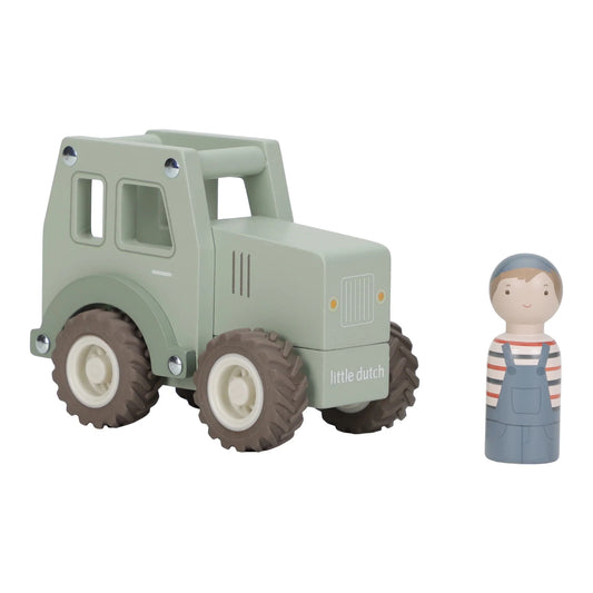 Tracteur en bois - Vert