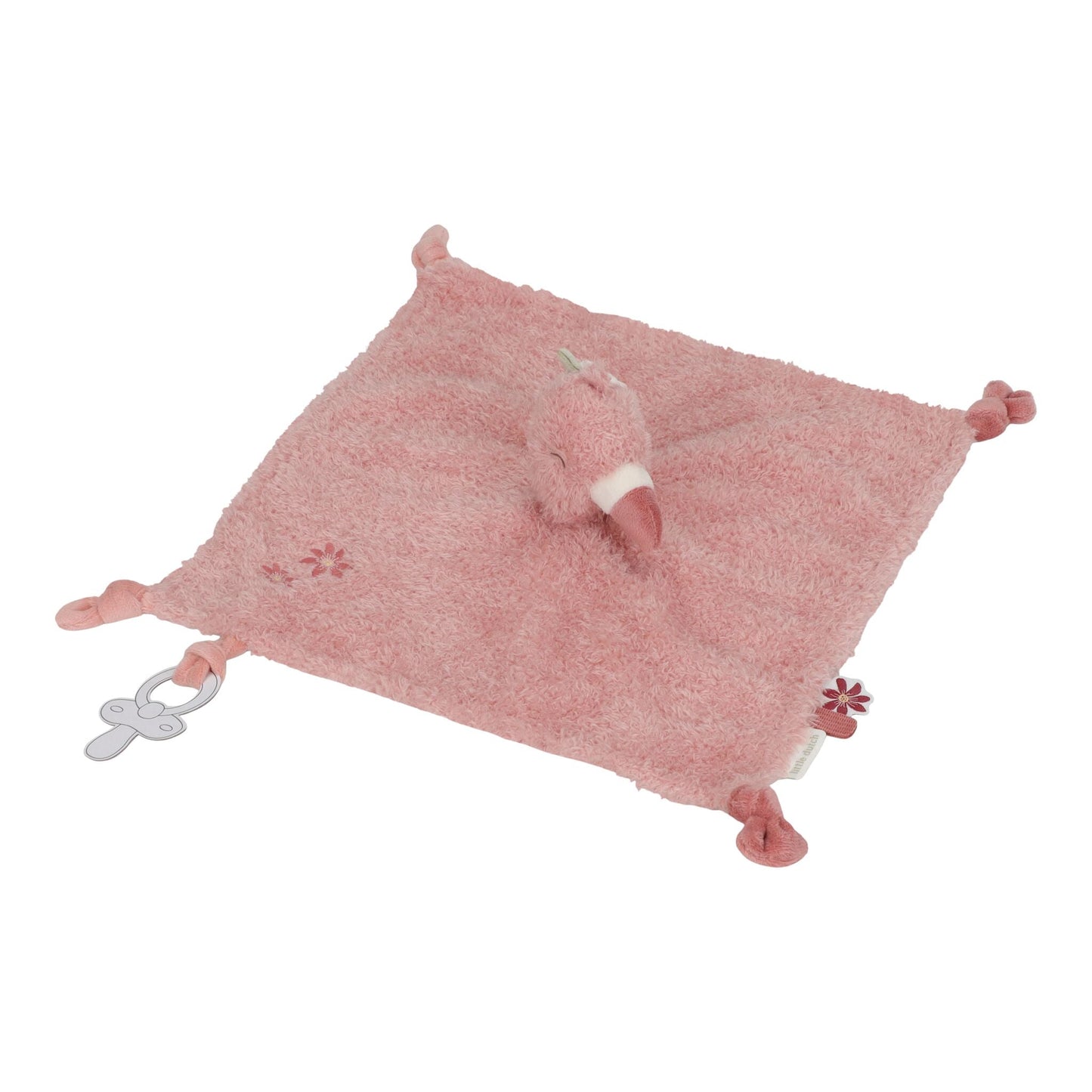 Doudou Flamant rose Little Dutch, vue de dos avec étiquettes