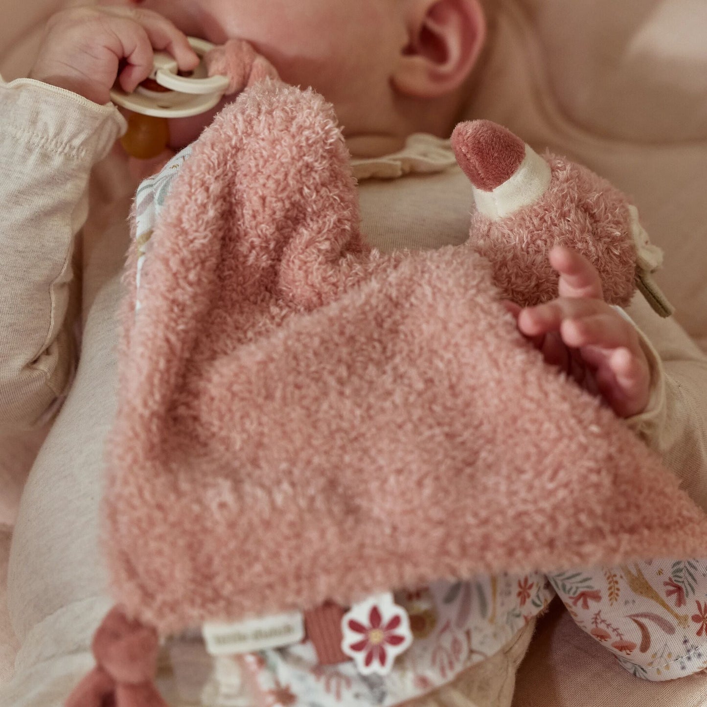 Doudou Flamant rose Little Dutch avec bébé