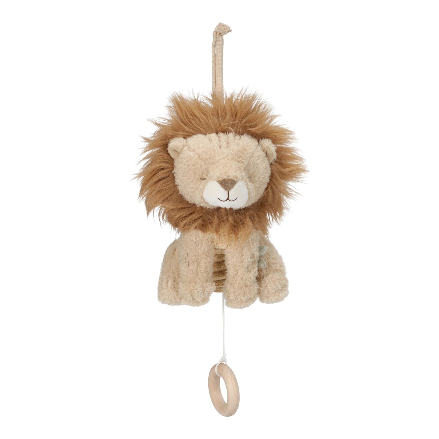 Boîte à musique Lion Little Dutch, vue de face avec anneau en bois