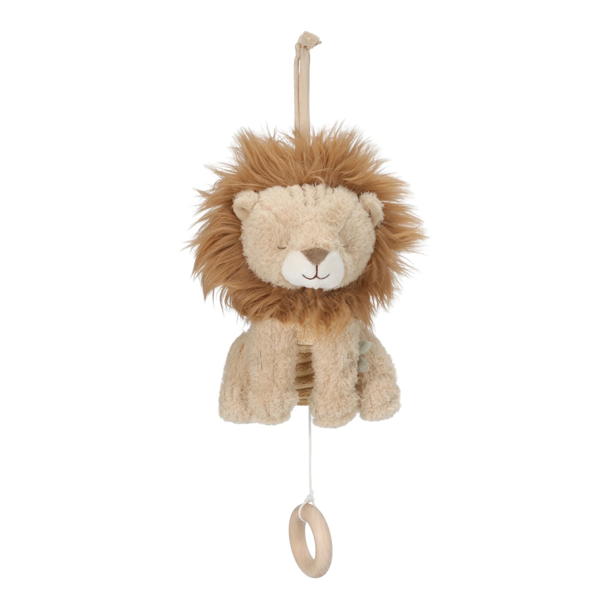 Boîte à musique Lion Little Dutch, vue de face avec anneau en bois