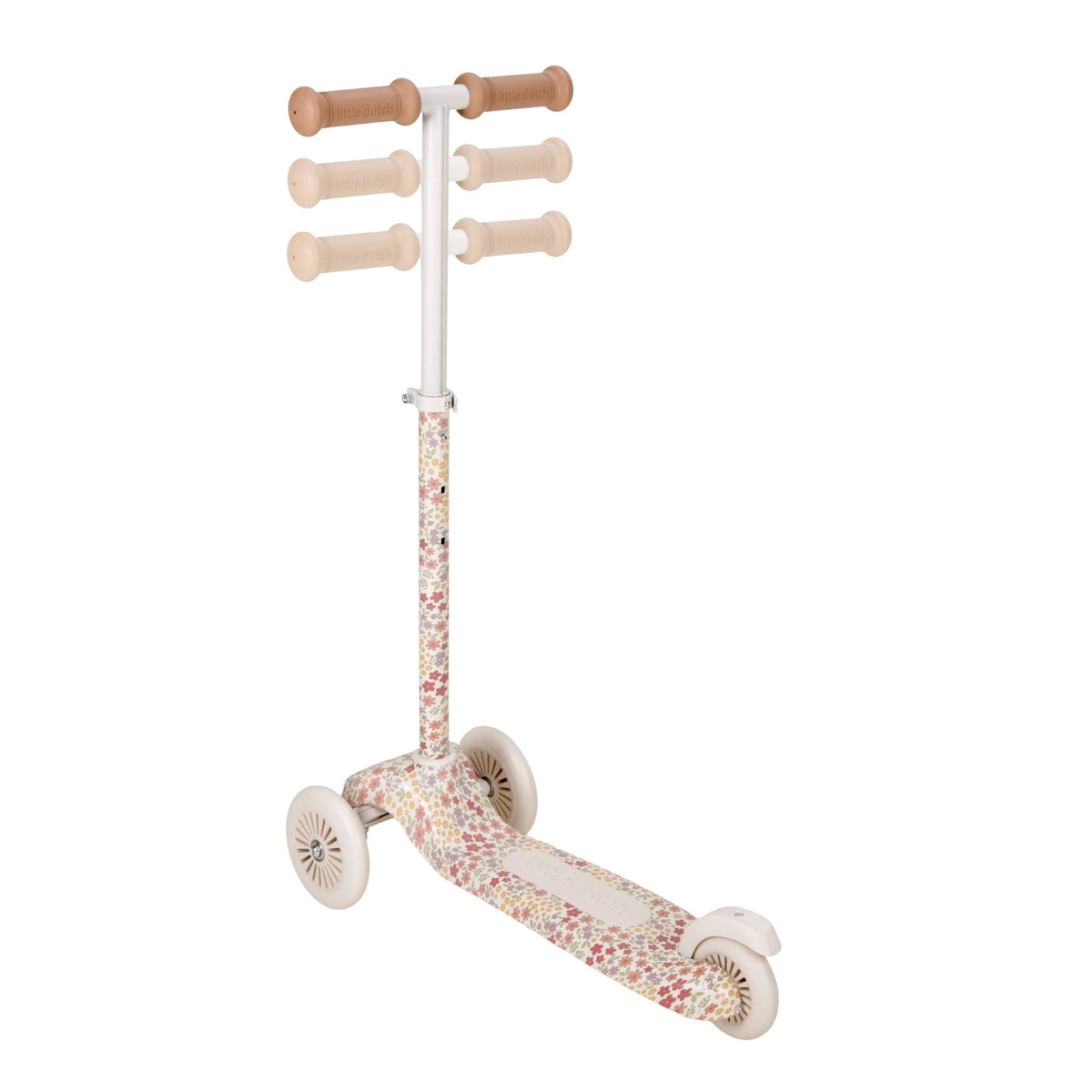 Trottinette 3 roues Little Dutch blanc cassé, détail du guidon réglable