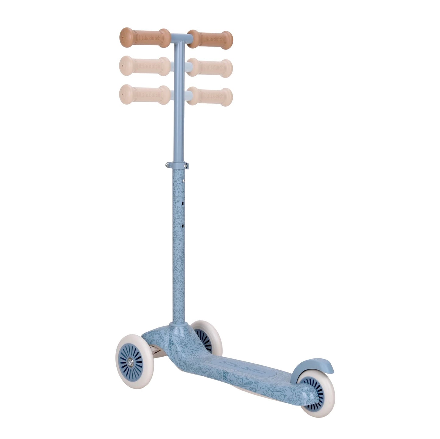 Trottinette 3 roues Little Dutch bleue, vue de profil