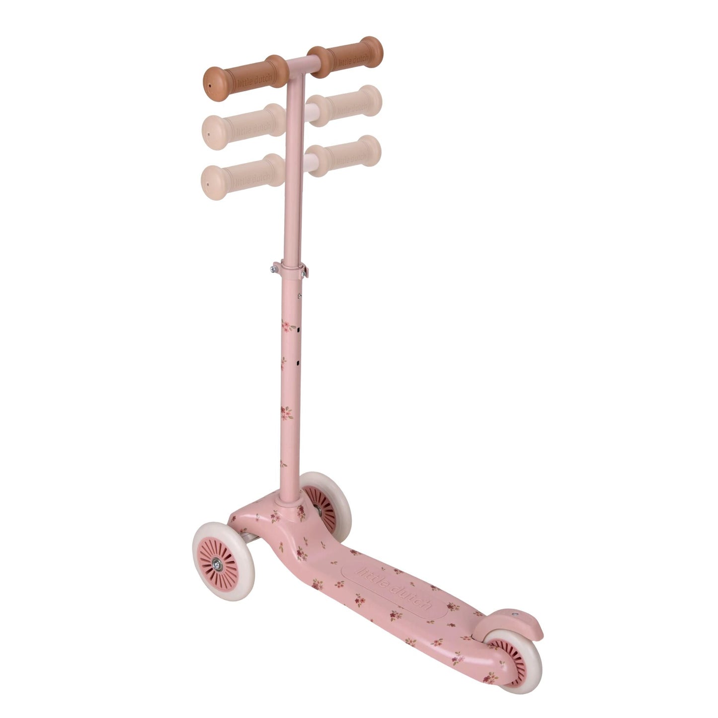 Trottinette 3 roues Little Dutch rose, détail du guidon réglable
