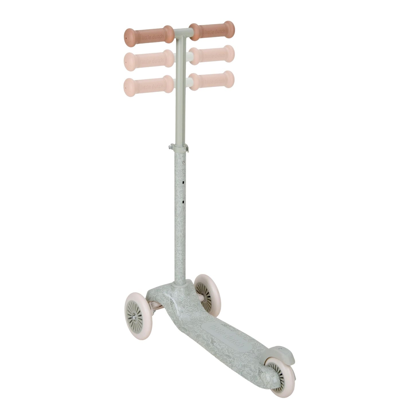 Trottinette 3 roues Little Dutch verte, vue de profil