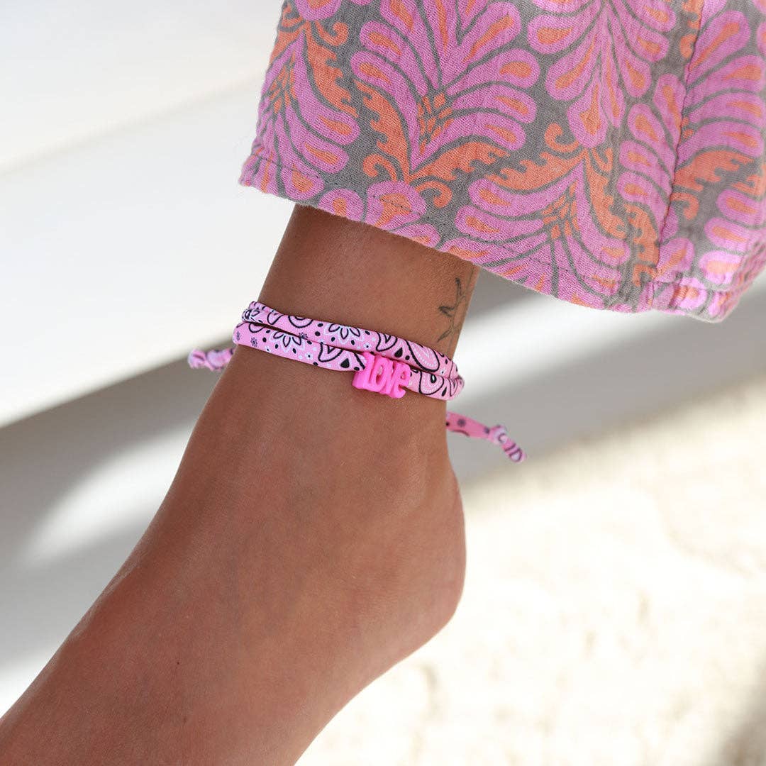 Love Ibiza - Bracelet de cheville style bandana - choisissez votre couleur !